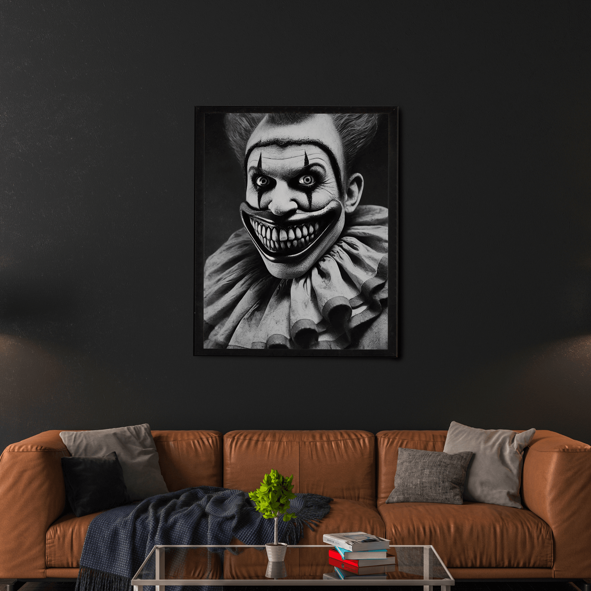 InkFlow Vintage Scary Clown Poster - Retro Circus Print - Halloween Art - Freak Show Art - Gift for Men & Women - Gothic Wall Decor for Bedroom, Living Room or Office - 8x10 UNFRAMED Wall Art - Infinity Beyond Crafts