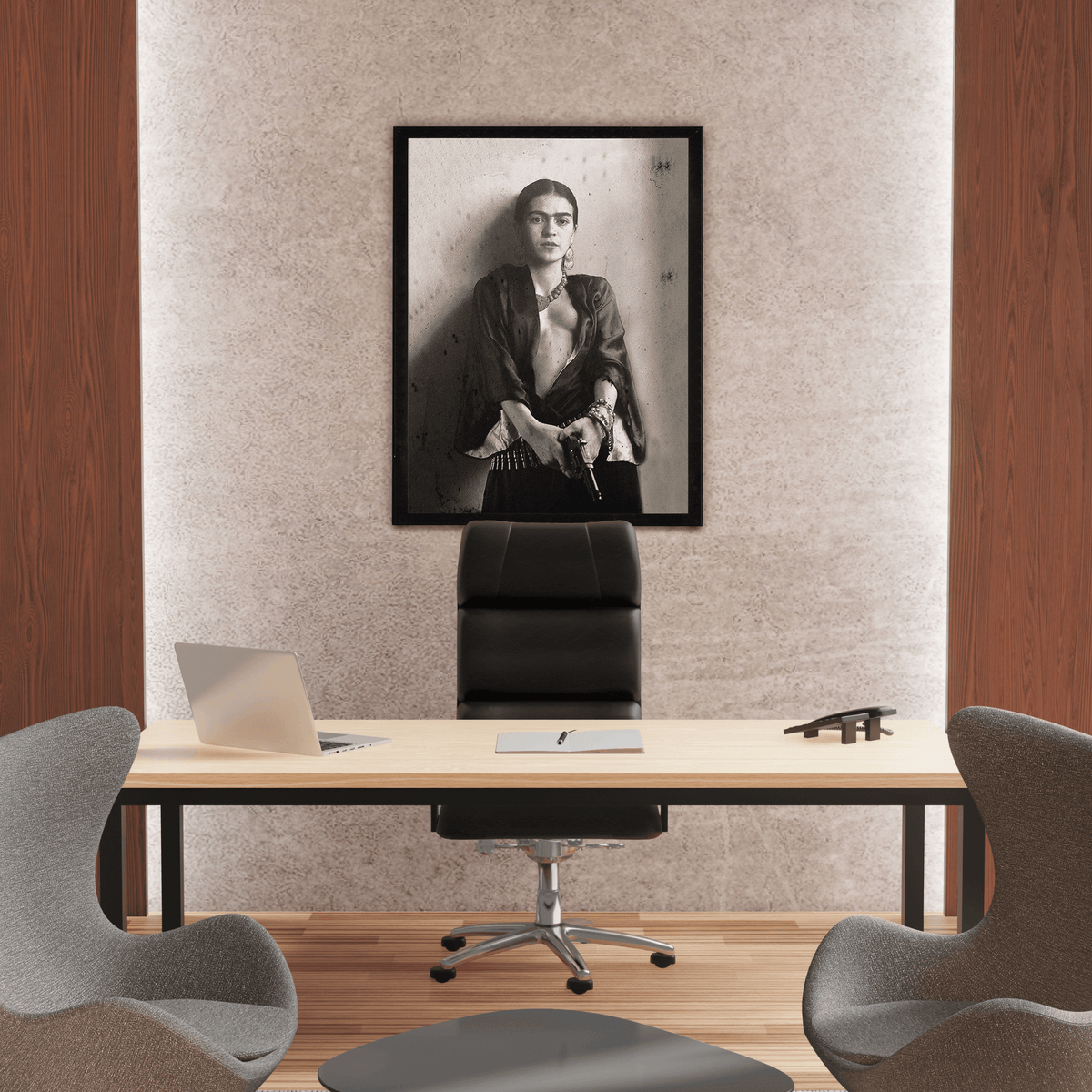 InkFlow Vintage Mexican Painter Self Portrait Poster - Retro Photography Art - Wall Art for Living Room, Bedroom, Office - Gift for Him & Her - 8x10 UNFRAMED Wall Art - Infinity Beyond Crafts