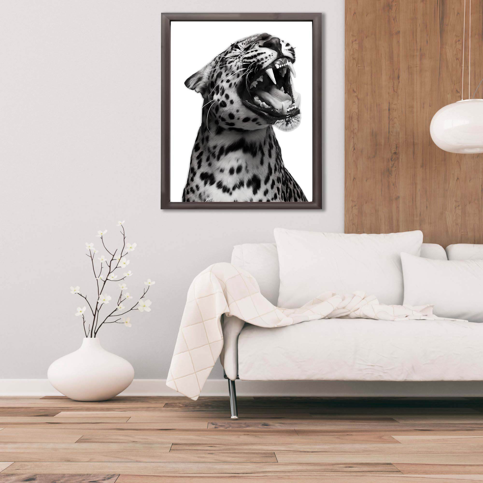 InkFlow Jaguar Poster - Bold Wildlife Wall Art for Home, Office, Bedroom, or Living Room Décor - Striking and Powerful Statement Animal Artwork Print - 8x10 Unframed Canvas Wall Art - Infinity Beyond Crafts