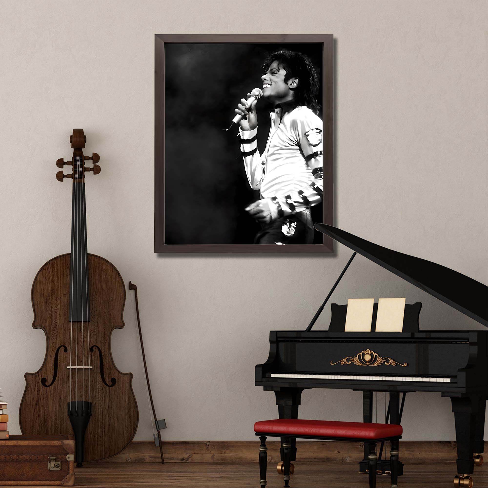 InkFlow Michael Jackson Poster - Iconic Pop Star Wall Art for Home, Office, Bedroom, or Living Room Décor - Vibrant and Classic Statement Artwork Print - 11x14 Unframed Canvas Wall Art - Infinity Beyond Crafts