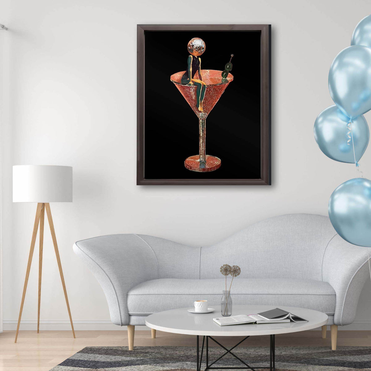 InkFlow Disco Martini Poster - Retro Pop Art Wall Decor for Home Bar Kitchen or Living Room - Vibrant & Fun Cocktail Party Print - 8x10 Unframed Canvas Wall Art - Infinity Beyond Crafts