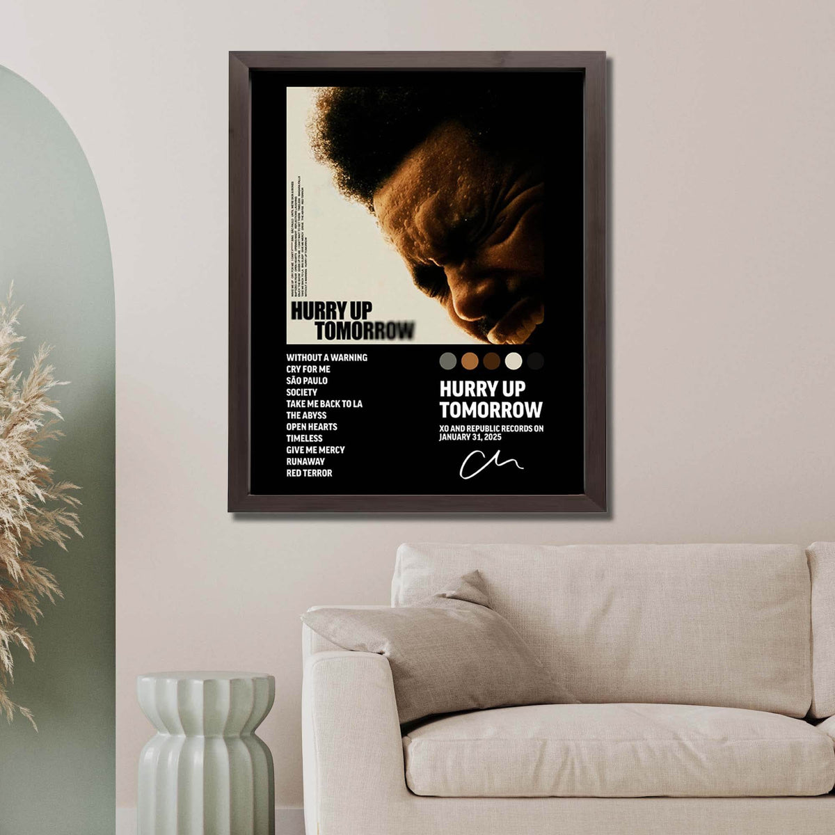InkFlow Hurry Up Tomorrow Music Poster - Iconic Pop Art Print for Music Lovers, Motivational Wall Decor for Home, Office, and Music Enthusiasts - 8x10 Unframed Canvas Wall Art - Infinity Beyond Crafts