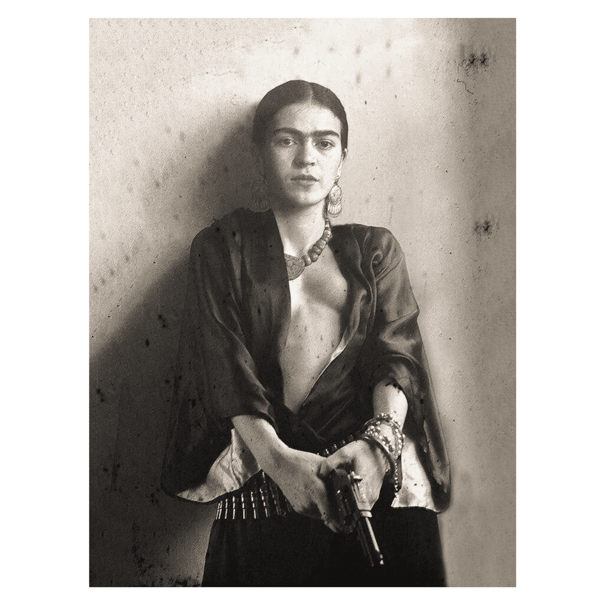 InkFlow Vintage Mexican Painter Self Portrait Poster - Retro Photography Art - Wall Art for Living Room, Bedroom, Office - Gift for Him & Her - 8x10 UNFRAMED Wall Art - Infinity Beyond Crafts