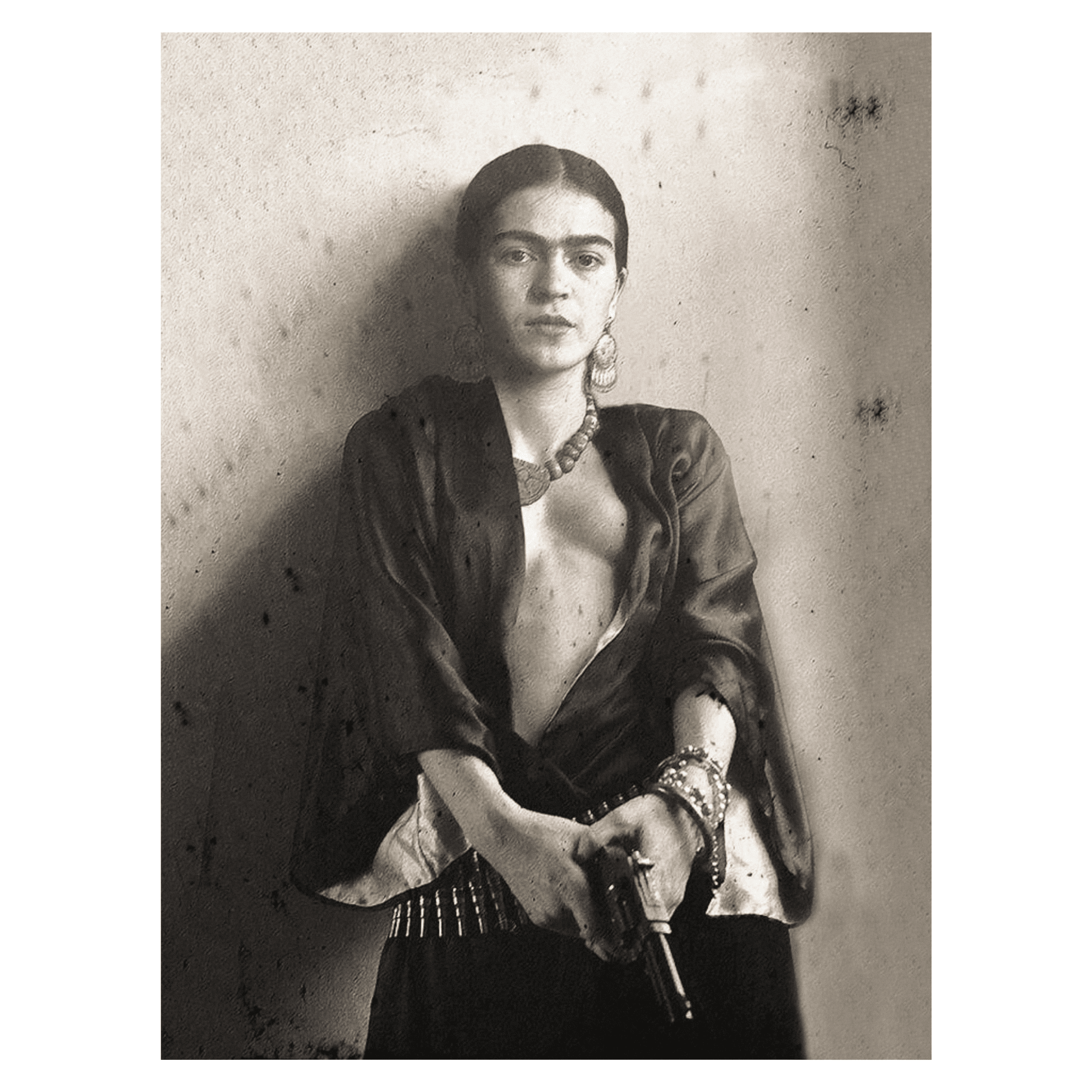 InkFlow Vintage Mexican Painter Self Portrait Poster - Retro Photography Art - Wall Art for Living Room, Bedroom, Office - Gift for Him & Her - 8x10 UNFRAMED Wall Art - Infinity Beyond Crafts