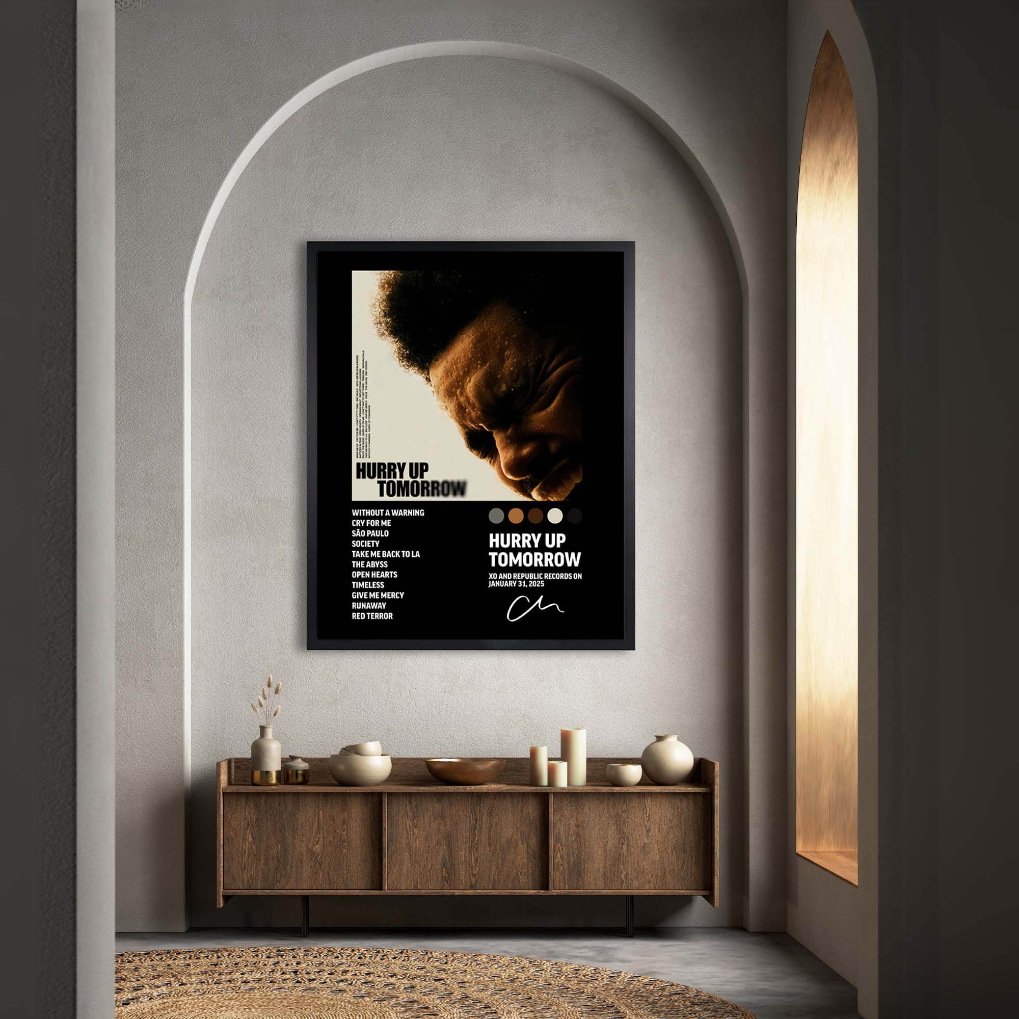 InkFlow Hurry Up Tomorrow Music Poster - Iconic Pop Art Print for Music Lovers, Motivational Wall Decor for Home, Office, and Music Enthusiasts - 8x10 Unframed Canvas Wall Art - Infinity Beyond Crafts