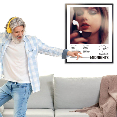 InkFlow Midnights Album Art Poster - Aesthetic Music Poster for Bedroom, Living Room, Office Decor - Modern Artwork for Music Lovers & Home Decoration - 8x10 Unframed Canvas Wall Art - Infinity Beyond Crafts