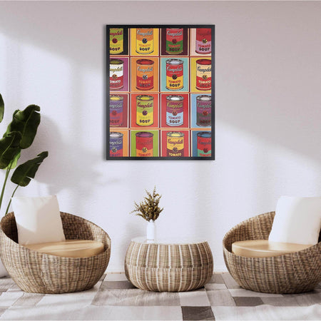 InkFlow Style Soup Can Poster Wall Art - Vintage Inspired Kitchen Decor for Dining Room, Bar or Cafe - Retro Food Illustration Print Gift - 11x14 Unframed Canvas Wall Art - Infinity Beyond Crafts