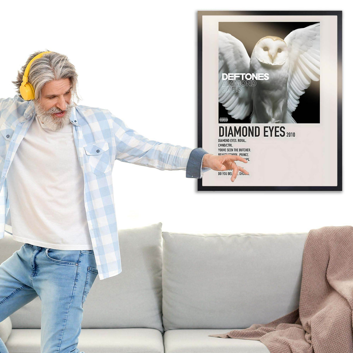 InkFlow Alternative Rock Album Inspired Poster Featuring Diamond Eyes Artwork - Modern Music Wall Art for Home, Bedroom, Office, or Living Room Décor - 8x10 Unframed Canvas Wall Art - Infinity Beyond Crafts