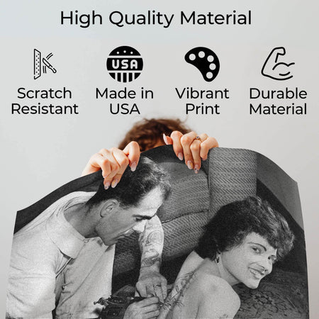 InkFlow Goth Vintage Tattooed Lady Poster for Wiccan & Goth Art - Retro and Edgy Art Print for Bedroom, Living Room, or Office - Unique Wall Decor - 11x14 Unframed Canvas Wall Art - Infinity Beyond Crafts