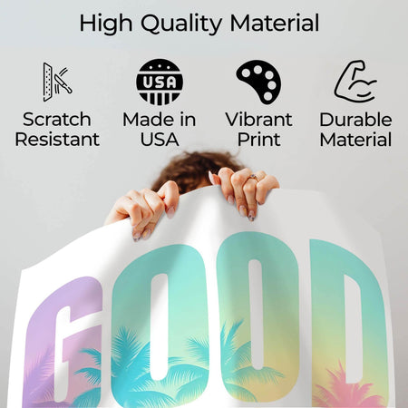 InkFlow Good Vibes Poster - Motivational & Inspirational Art Print with Positive Energy Message, Stylish Wall Décor for Home, Dorm, or Creative Space - 11x14 Unframed Canvas Wall Art - Infinity Beyond Crafts