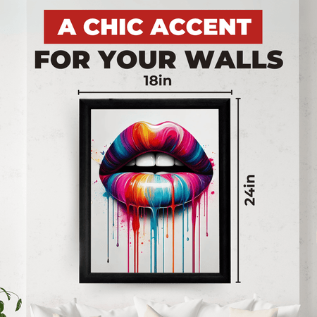 InkFlow Art Lip Poster - Woman's Lips Print - Color Drip Art - Abstract Art - Pop Art - Graffiti Art - Rainbow Art - Girly Art - Great Bedroom or Living Room Wall Decor - 8x10 UNFRAMED Wall Art - Infinity Beyond Crafts