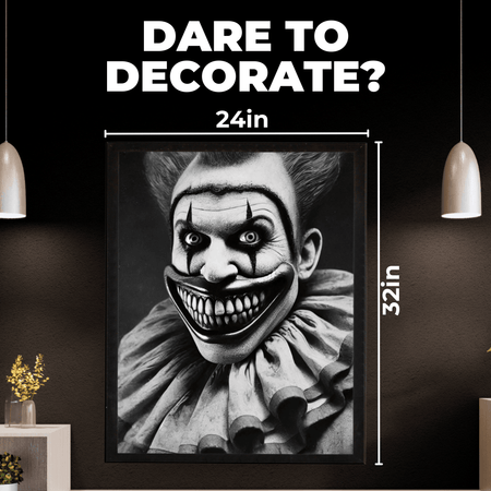 InkFlow Vintage Scary Clown Poster - Retro Circus Print - Halloween Art - Freak Show Art - Gift for Men & Women - Gothic Wall Decor for Bedroom, Living Room or Office - 8x10 UNFRAMED Wall Art - Infinity Beyond Crafts