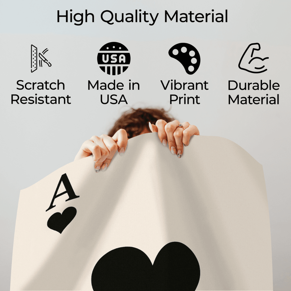 InkFlow Vintage 'Feeling Lucky' Heart Poker Wall Poster - Trendy Retro Poster for Room, Bedroom, Dorm, Hallway Decor - Classic Card Game Picture Print - 16x20 Unframed Wall Art - Infinity Beyond Crafts