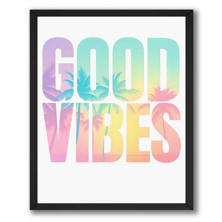 InkFlow Good Vibes Poster - Motivational & Inspirational Art Print with Positive Energy Message, Stylish Wall Décor for Home, Dorm, or Creative Space - 11x14 Unframed Canvas Wall Art - Infinity Beyond Crafts
