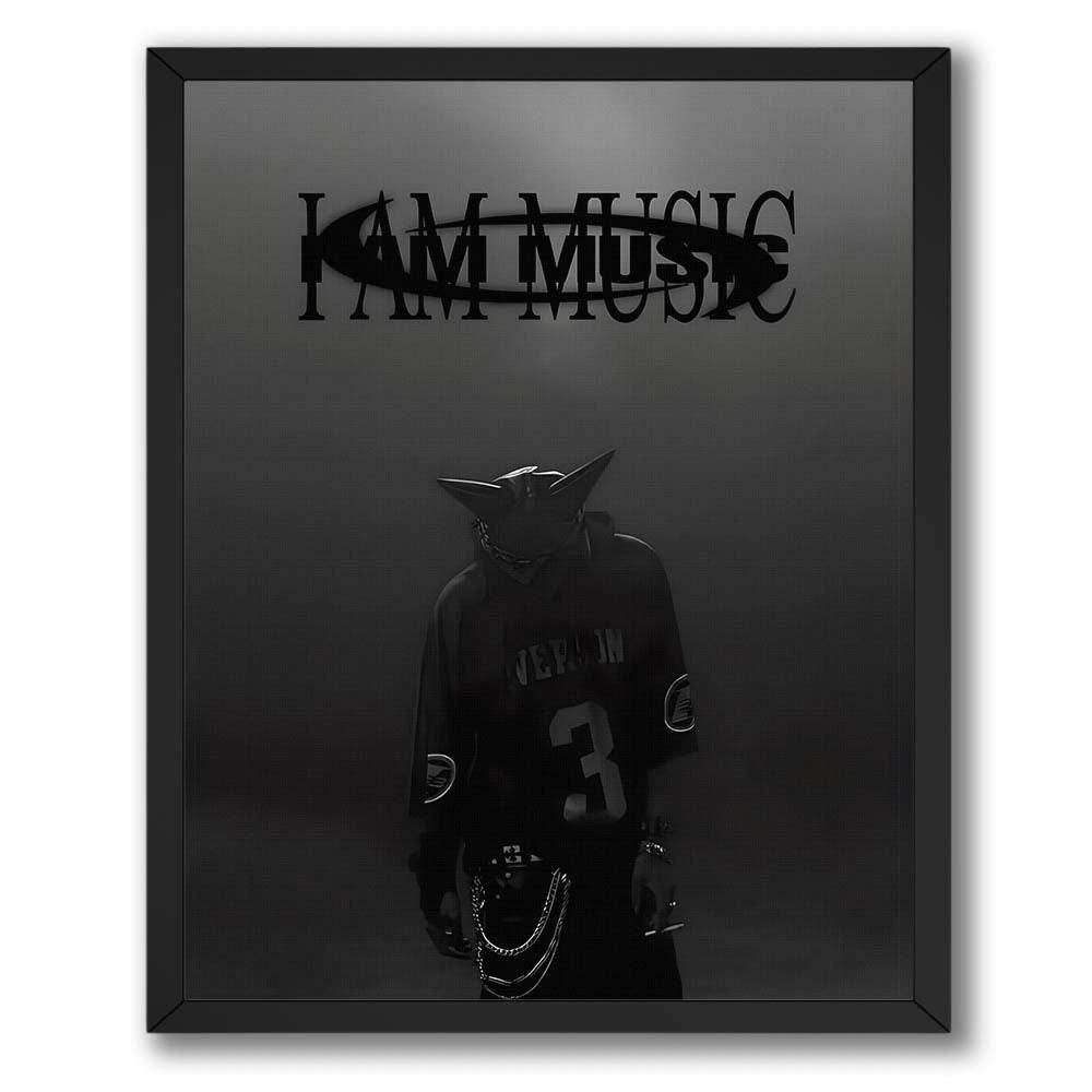 InkFlow I Am Music Inspirational Poster for Home Office Bedroom or Living Room Wall Décor - Motivational Typography Art Print - Music & Musicians Art - 8x10 Unframed Canvas Wall Art - Infinity Beyond Crafts