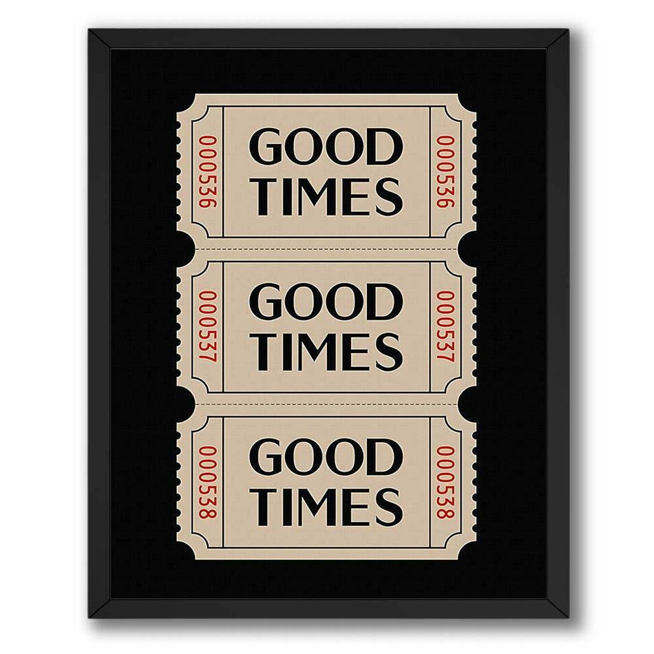 InkFlow Good Times Ticket Poster - Vintage Retro Wall Art for Home Office Bar or Living Room Décor - Nostalgic & Fun Ticket Stub Print - 8x10 Unframed Canvas Wall Art - Infinity Beyond Crafts