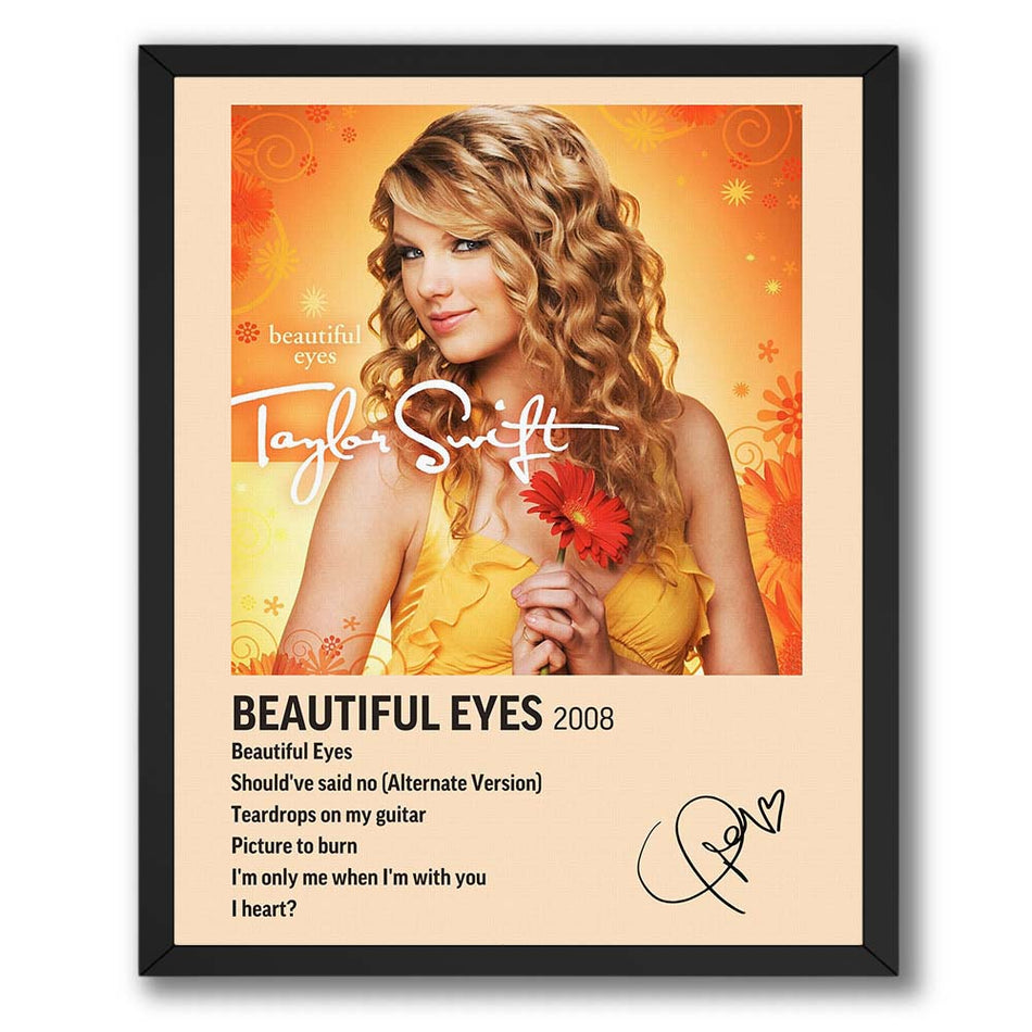 InkFlow Beautiful Eyes Album Poster - Classic Music Art Print, Elegant Wall Decor for Home or Office, Perfect Gift for Country Pop Music Fans - 8x10 Unframed Canvas Wall Art