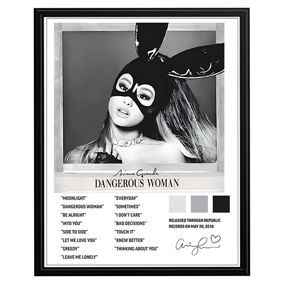 InkFlow Dangerous Woman Music Art Poster - Bold, Inspirational Print for Music Lovers, Home or Studio Wall Décor, Modern Artwork for Trendy Spaces - 8x10 Unframed Canvas Wall Art