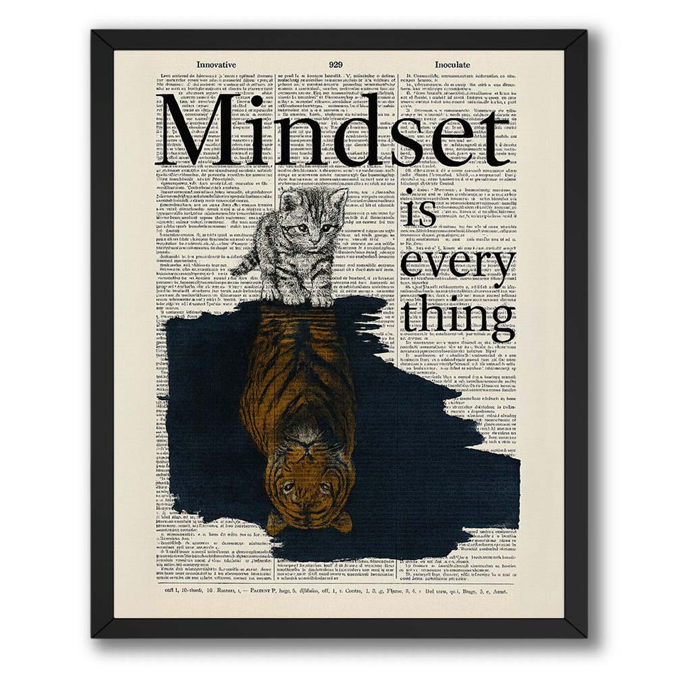 InkFlow Mindset is Everything Poster - Motivational Wall Art for Home, Office, Bedroom, Living Room Décor - Inspirational Quote to Empower and Encourage Growth - 8x10 Unframed Wall Art