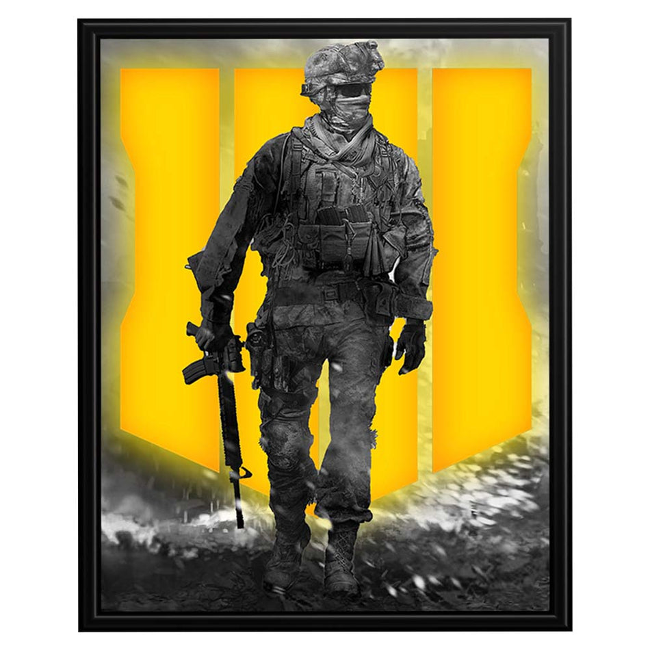 InkFlow Tactical Soldier-Inspired Poster - Military Warfare Wall Art for Home, Office, Bedroom Décor, Action Artwork for Gamer and FPS Enthusiasts - 8x10 Unframed Wall Art