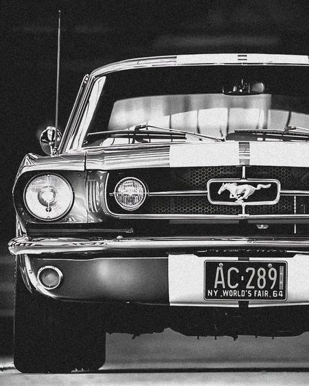 InkFlow Vintage Mustang Photography Poster - Classic Car Art Print for Automobile Enthusiasts, Retro Wall Decor for Home, Office, and Car Lovers - 8x10 Unframed Canvas Wall Art - Infinity Beyond Crafts