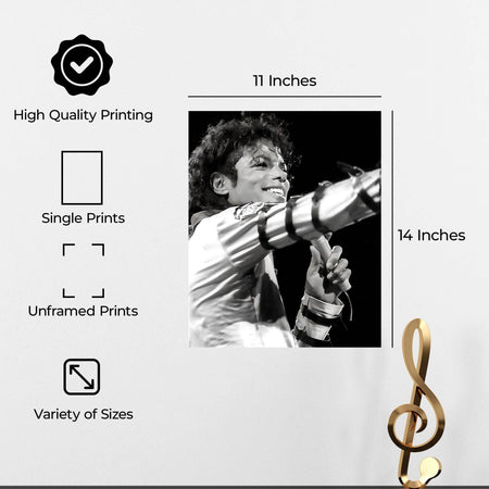 InkFlow Michael Jackson Poster - Timeless Pop Music Icon Wall Art for Home, Office, Bedroom, or Living Room Décor - Bold and Inspiring Statement Artwork Print - 11x14 Unframed Canvas Wall Art - Infinity Beyond Crafts
