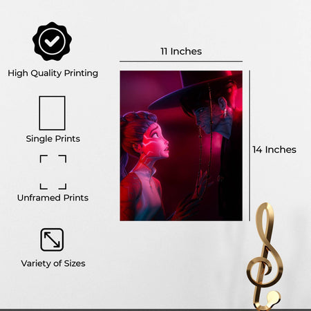 InkFlow Demon Hunters Poster - Vintage-Inspired Wall Art for Music and Fantasy Fans, Retro Korean-Inspired Print for Bedroom or Office, Anime Style Decor - 11x14 Unframed Canvas Wall Art - Infinity Beyond Crafts