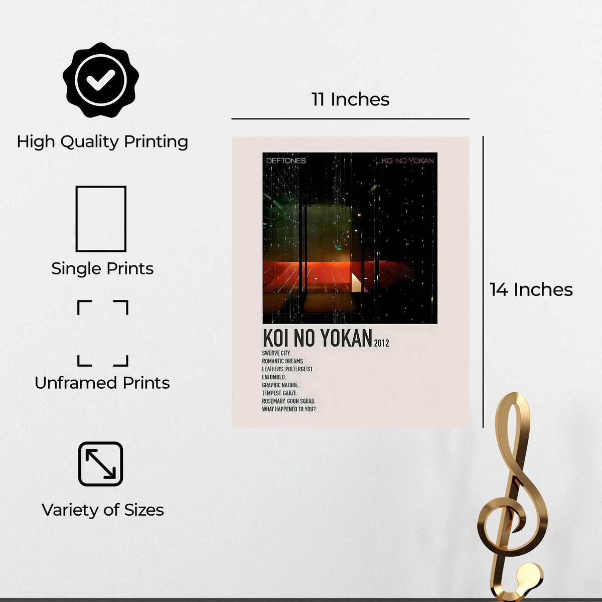 InkFlow Koi no Yokan Poster - Inspirational Wall Art Print for Home, Office, Bedroom, or Living Room Décor - Beautiful Japanese Phrase Typography Artwork - 11x14 Unframed Canvas Wall Art - Infinity Beyond Crafts