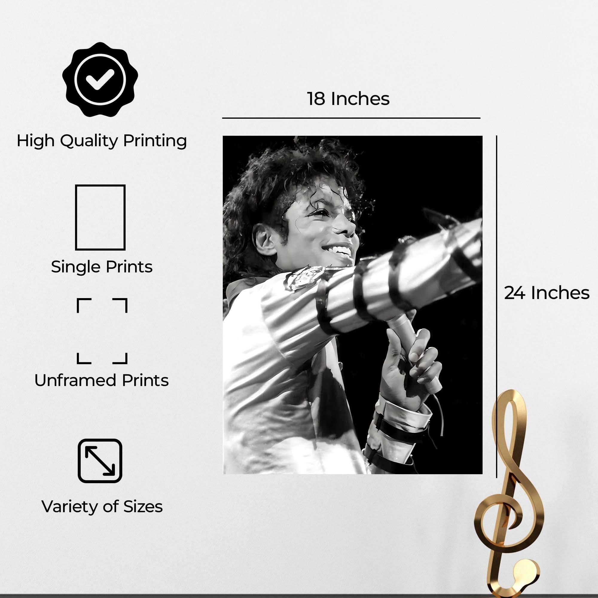 InkFlow Michael Jackson Poster - Timeless Pop Music Icon Wall Art for Home, Office, Bedroom, or Living Room Décor - Bold and Inspiring Statement Artwork Print - 11x14 Unframed Canvas Wall Art - Infinity Beyond Crafts