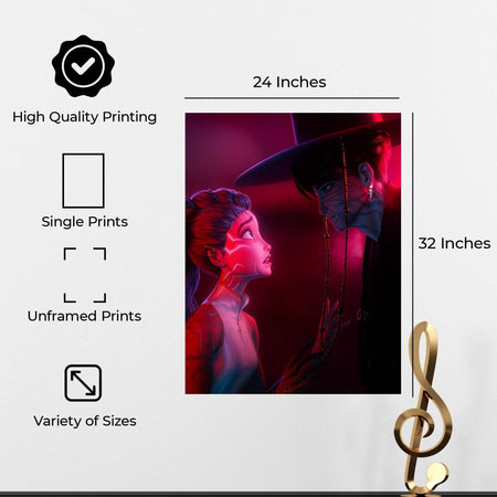 InkFlow Demon Hunters Poster - Vintage-Inspired Wall Art for Music and Fantasy Fans, Retro Korean-Inspired Print for Bedroom or Office, Anime Style Decor - 11x14 Unframed Canvas Wall Art - Infinity Beyond Crafts