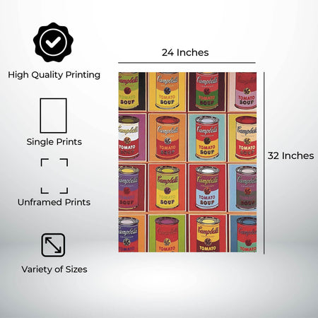 InkFlow Style Soup Can Poster Wall Art - Vintage Inspired Kitchen Decor for Dining Room, Bar or Cafe - Retro Food Illustration Print Gift - 11x14 Unframed Canvas Wall Art - Infinity Beyond Crafts