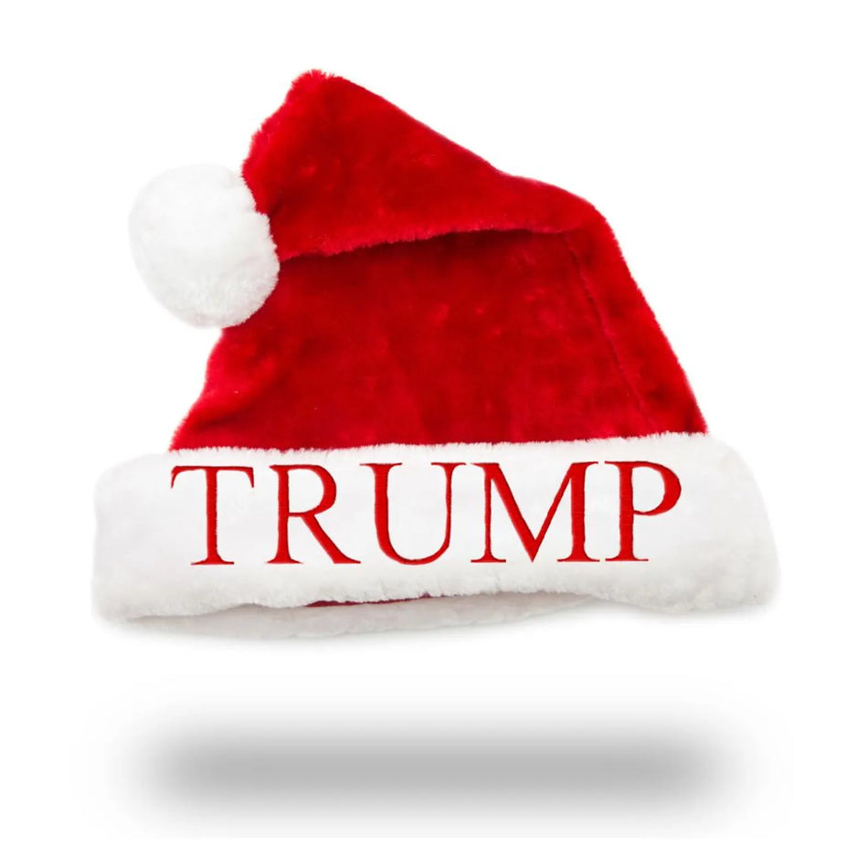 Trump Presidential Santa Hats - Embroidered Designs of Current Presidential Candidates - Perfect for Holiday Parties, and Events